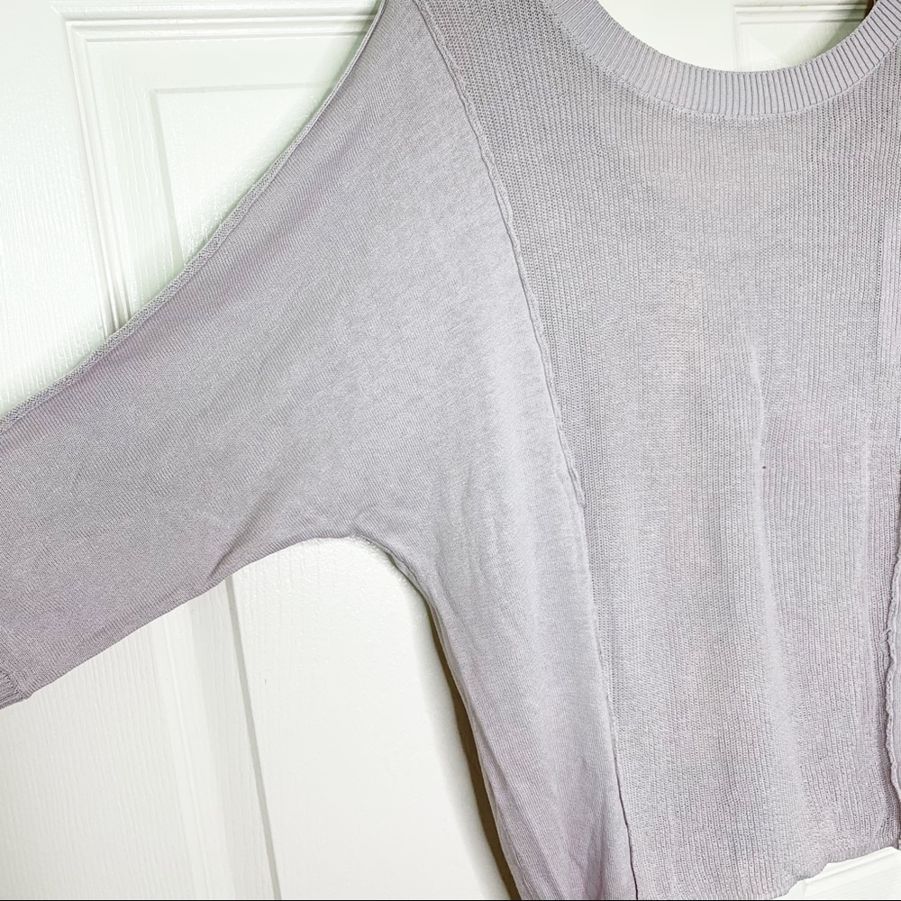 LA Made 3/4 Sleeve Deep V Tie Back Knit Top - Picture 4 of 8